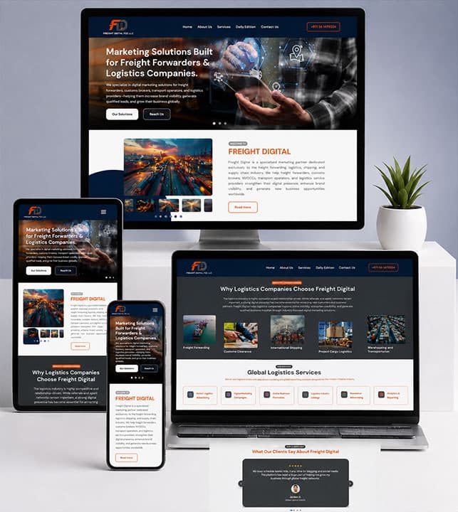 Freight Digital FZC – Logistics & Freight Industry Website Design 1
