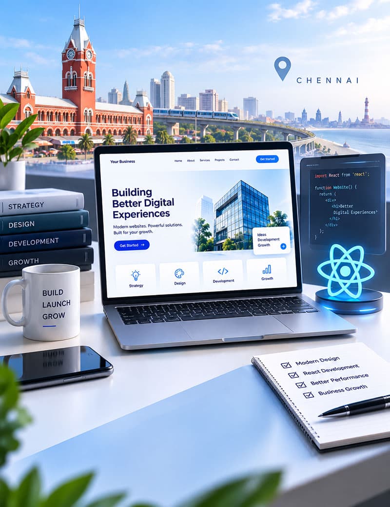 Website Design and React Development in chennai