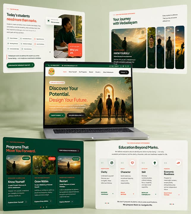 Vedaalayam – Education & Innovation Institute Website Design 1