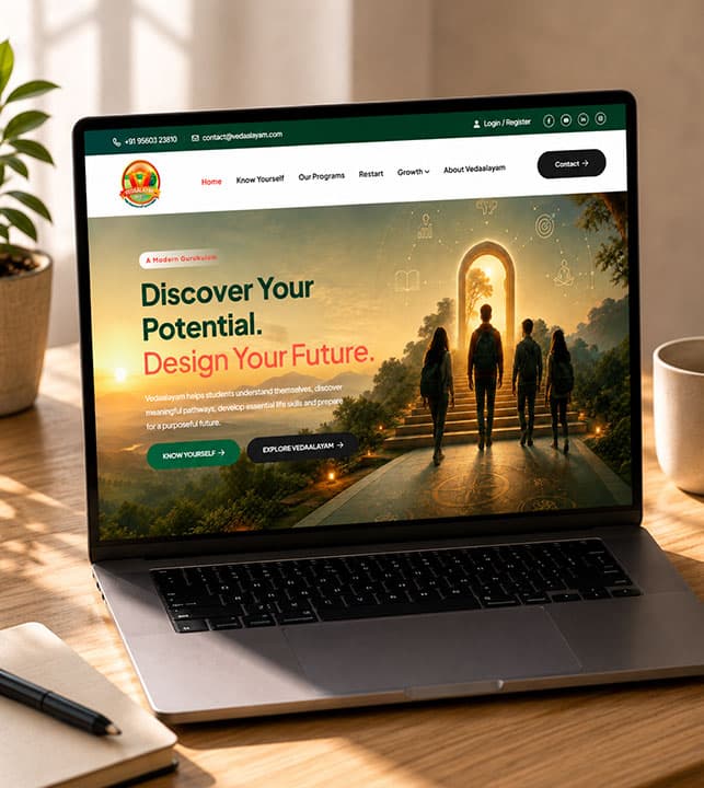 Vedaalayam – Education & Innovation Institute Website Design 2